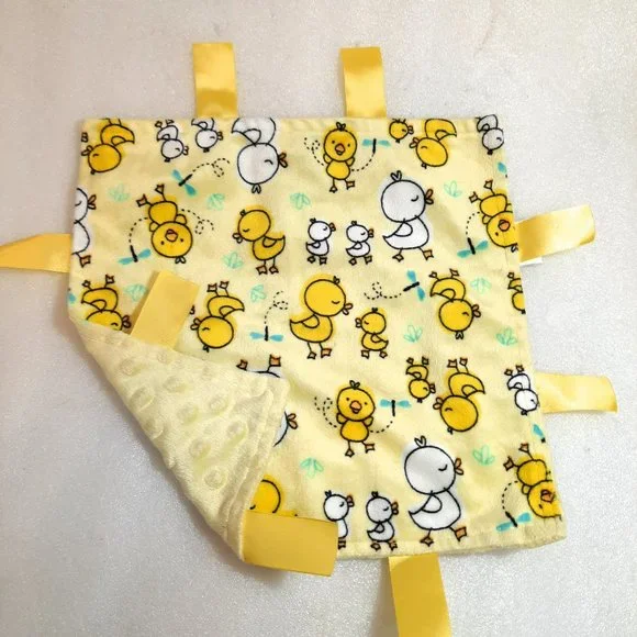 Swiggles Toys Swiggles Yellow Duck Lovey Taggie Ribbon Minky